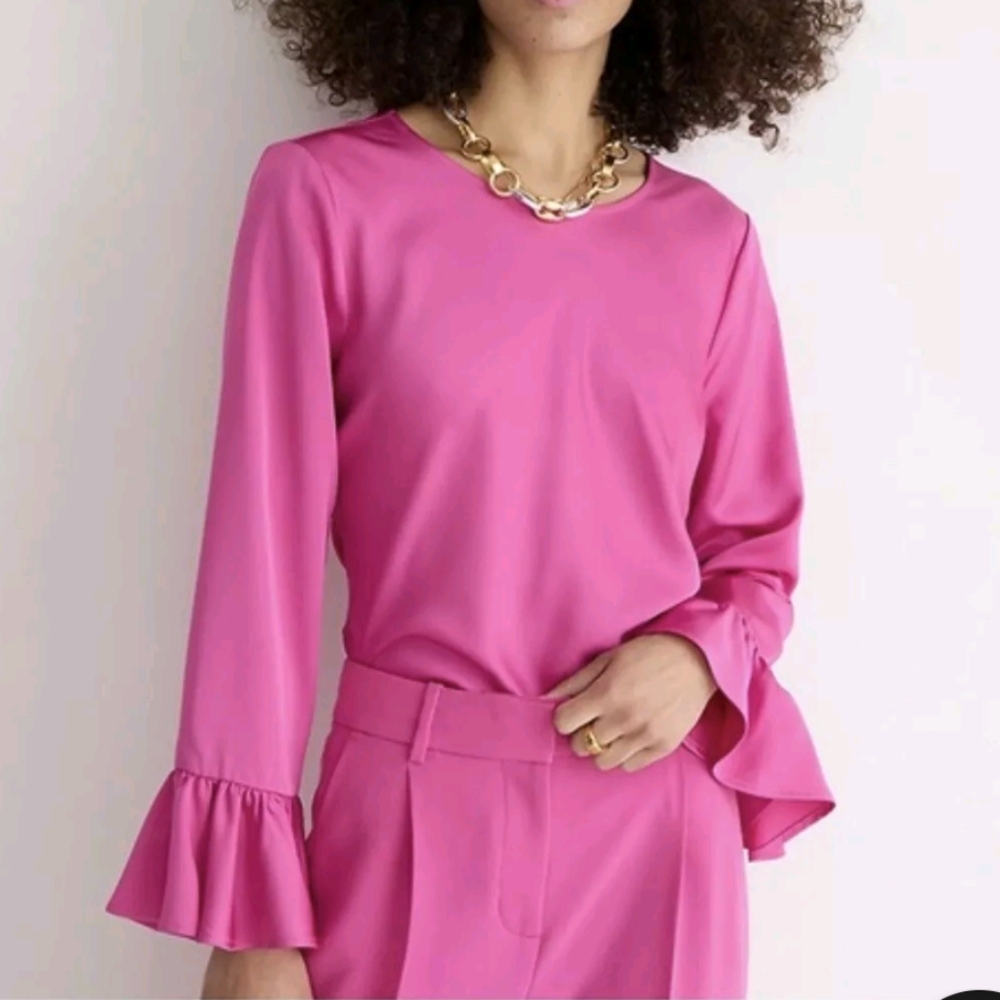 J Crew NWT Size L Gorgeous Winter Garden Top in Soft Azalea XS